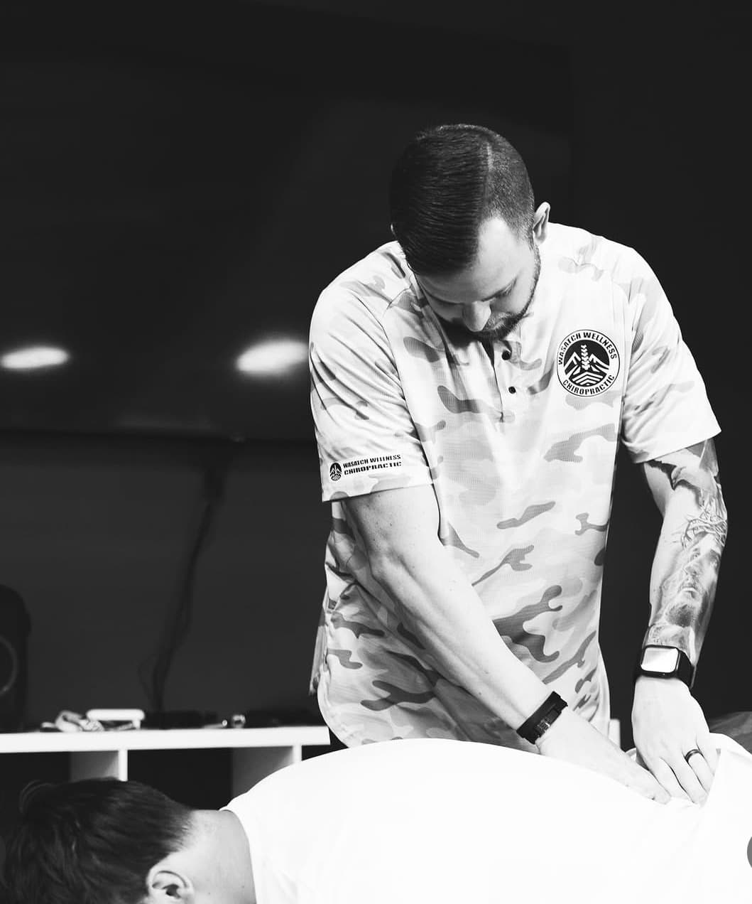 Dr. Fife performing a chiropractic adjustment